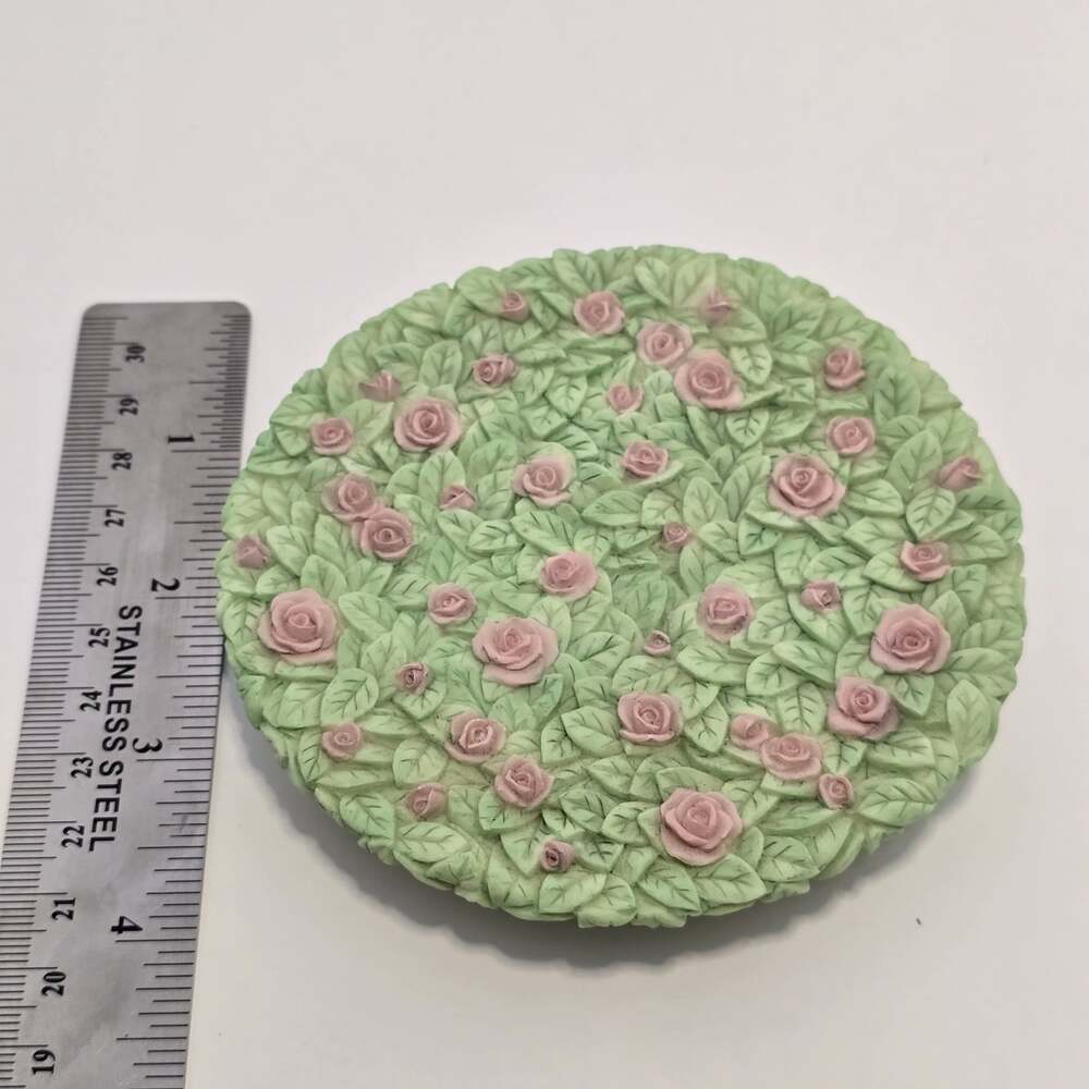 My Blushing Bunnies Mini Tea Set Tray/Display Roses & Leaves - Enesco 1998